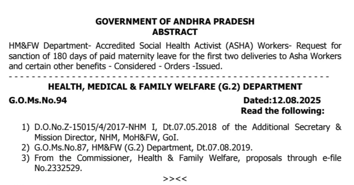 ఆశా వర్కర్లకు ప్రభుత్వం పెద్ద శుభవార్త